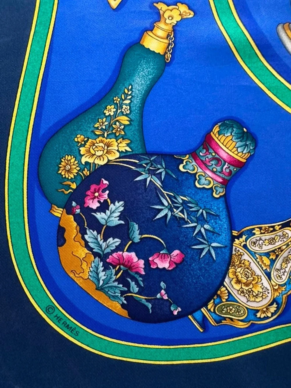 Hermes Silk Scarf Multicolor Hand Rolled Made in France